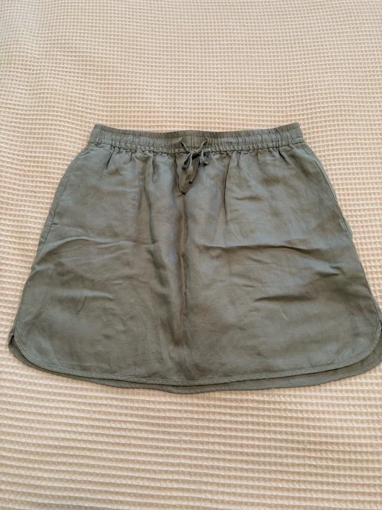 Madewell Olive Drawstring Mini Skirt - Picture 1 of 2